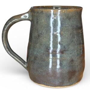 Handmade Signed RSS Art Studio Pottery Mug Blue Gray Brown Cottage Farmhouse